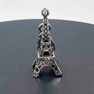 Juicy Couture Retired Pave Rhinestone Paris 3D Eiffel Tower Silver Tone Charm